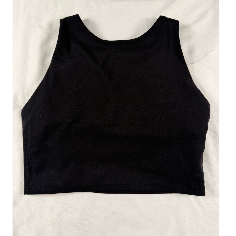 CRZ Yoga Black High Neck Seamless Crop Tank Top Athletic Workout Small Sporty - Picture 1 of 6